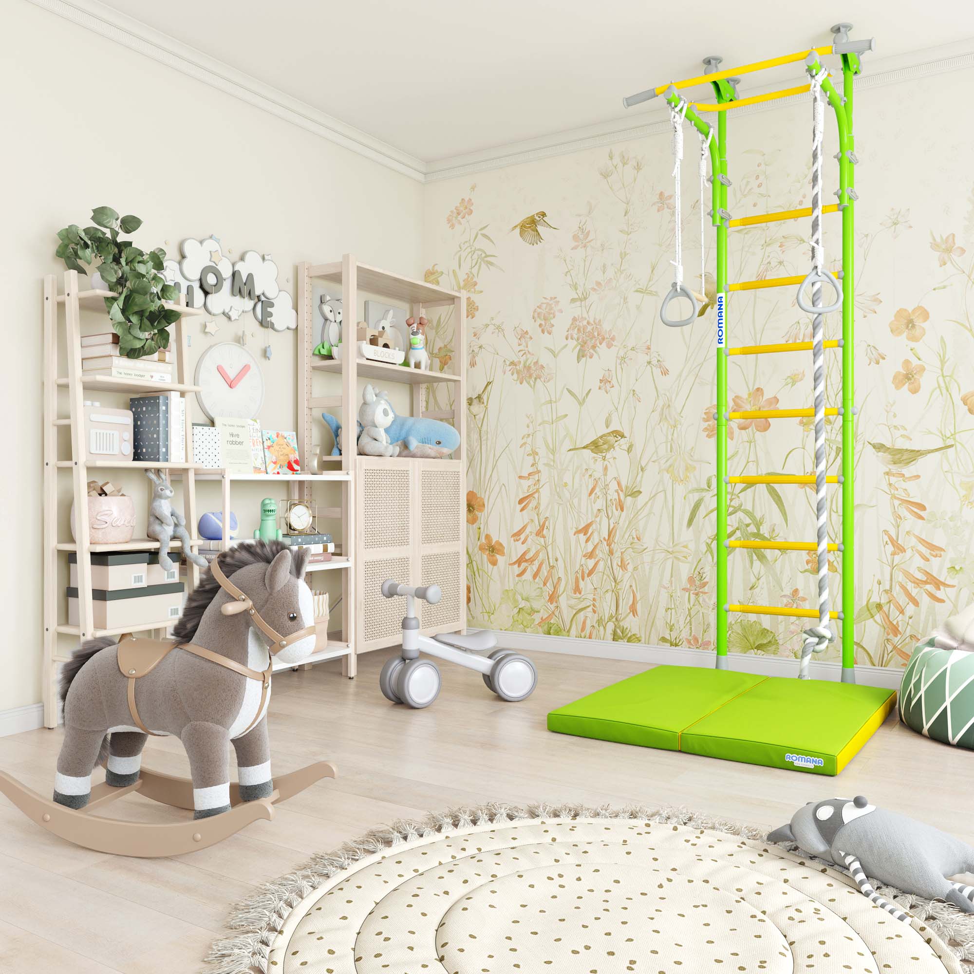 Indoor jungle gym playground for kids swedish ladder R5 Sport Mur